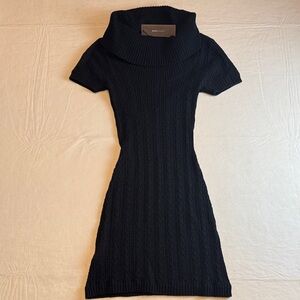 BCBGMaxAzria Women's Black Short Sleeve Knit Mini Sweater Dress Size S NWT